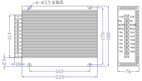 100W 線性電源(一體化) DLX系列產(chǎn)品圖