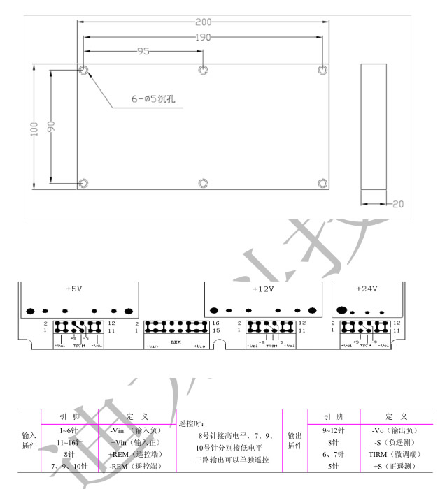 陣列電源 DC-DC K41系列 DZE350K41外形圖